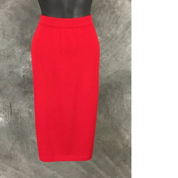 BEAUTIFUL st john collection knit blue red multi jacket skirt suit size 14 - Picture 8 of 9